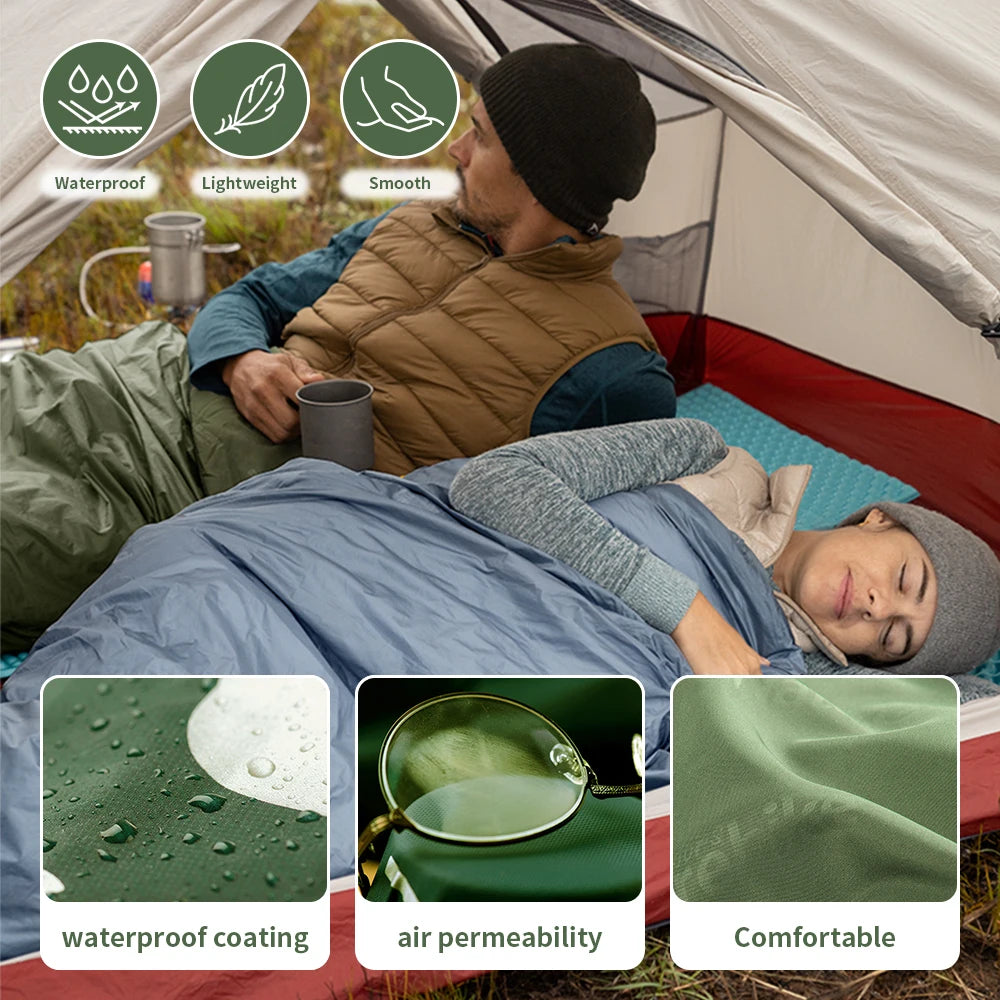 Saco de Dormir Ultraligero – Compacto, Impermeable y Ligero para Viajes y Festivales