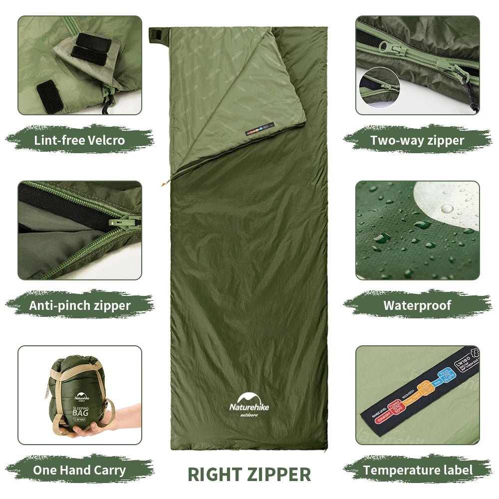 Saco de Dormir Ultraligero – Compacto, Impermeable y Ligero para Viajes y Festivales